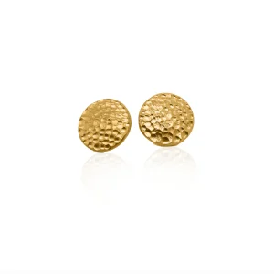 24Kt Gold Hammered Shield Earrings